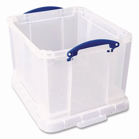 Really Useful Box Stackable File Box, Legal Files, 14.5 x 18.5 x 12.75, Clear/Blue Accents 32CL