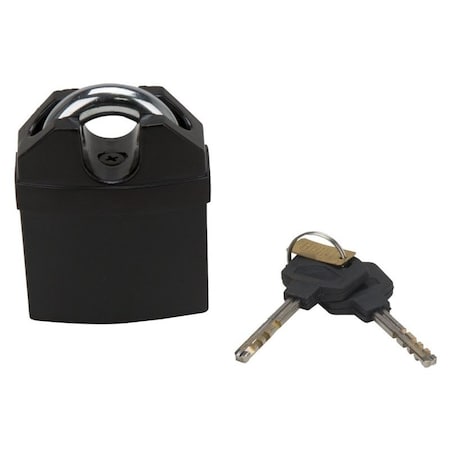 Prosource High Security Padlock, Shrouded Shackle, 1/2 in Dia Shackle, 1-1/2 in H Shackle, Steel Shackle, Black HD-PX065