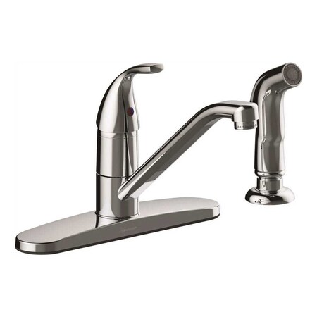 Xiamen Lota International Co., Ltd. Anchor Point Single-Handle Standard Kitchen Faucet With Side Spray in Chrome 67221W-1001