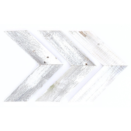Homeroots Set of Three White Wood Novelty Hanging Dimensional Sculpture, 3PK 380347