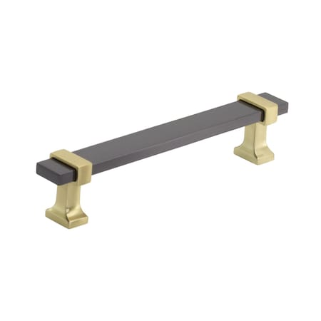 Amerock Overton 5-1/16 in 128 mm Center-to-Center Black Chrome/Brushed Gold Cabinet Pull BP36682BCRBGL