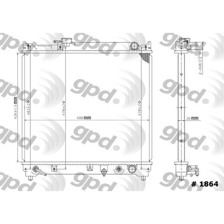 Global Parts Distributors Radiator 1864C