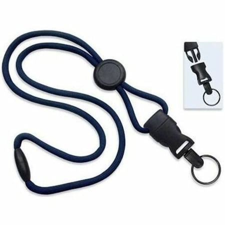 Brady LANYARD STANDARD, NAVY, 1/4in, POLYPROPYLENE ROUND MATERIAL, ROUND SLIDER, NEW DTACH SPLIT RING 2135-4615