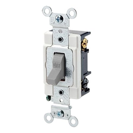 Leviton Toggle 3-Way 20A Heavy Duty Gray 1223-SGY
