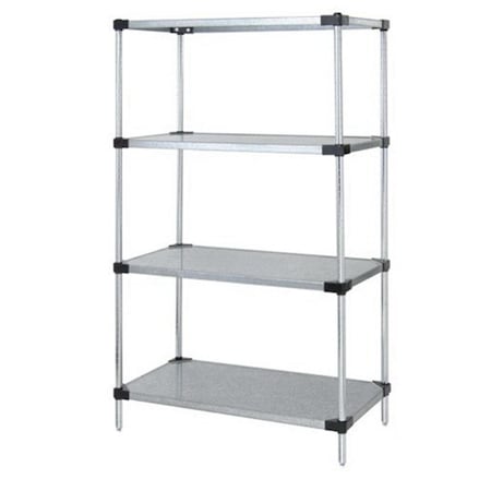 Betterbeds Solid 4 Shelf Starter Units, Stainless Steel - 24 x 42 x 74 in. BE1137304