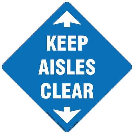 Signmission Keep Aisle Clear Non-Slip Floor Graphic, 7in Vinyl Decal, 7" x 7", FD-2-X-7-99985 FD-2-X-7-99985