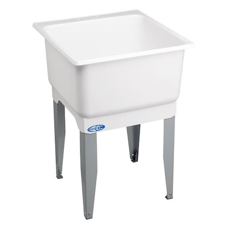 Elm ELM UTILATUB 14 Laundry Tub, 23 in W x 15 in D Bowl, Polypropylene, White 14
