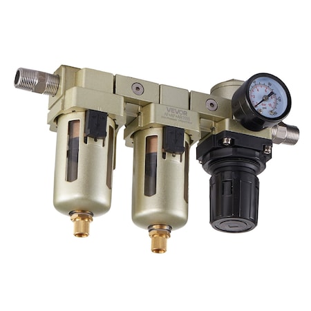 Vevor Air Compressor Filter Regulator 3/8 in NPT 25m & 5m Air Drying System AF+AF+AR3000