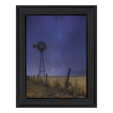 Homeroots Starlit Night Black Framed Print Wall Art 529989