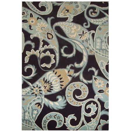 Safavieh 5 x 8 ft. Medium Rectangle Contemporary Wyndham Black and Multi Hand Tufted Rug WYD377A-5