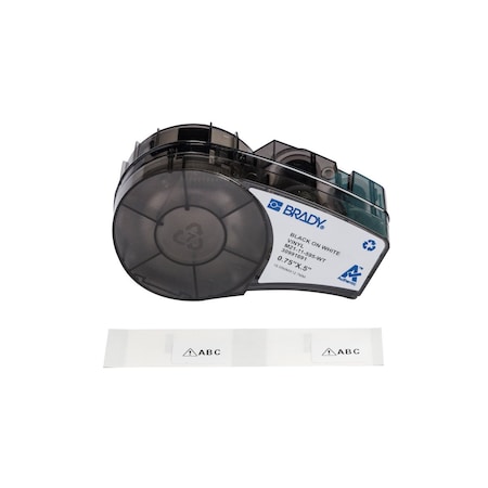 Brady All-Weather Permanent Adhesive Vinyl Labels 0.5 in H x 0.75 in W BK/WT RL/140 M21-11-595-WT