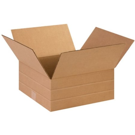 Zoro Select 14 in x 14 in x 6 in Multi-Depth Box, Kraft, Corrugate, Single Wall, 32 ECT MD14146