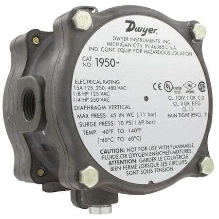 Dwyer Instruments Differential Pressure Switch 05-2 1950P-2-2F