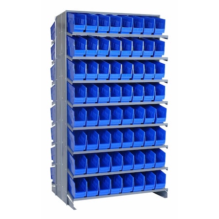Quantum Storage Systems DOUBLE SIDED PICK RACK W/128 BLUE BINS QPRD-203BL