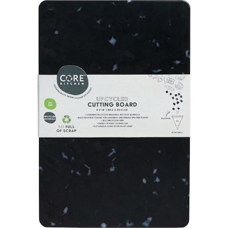 Core Kitchen Black Recycled Plastic Board With Non-Slip Footing 12'' x 8'' DBC54139