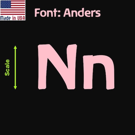 Aacc Self-Adhesive Vinyl Letter: N, Scale: 21 in. Color: Pink Font: Anders by, 4PK AACC-Anders-UN-Pink-I21x4