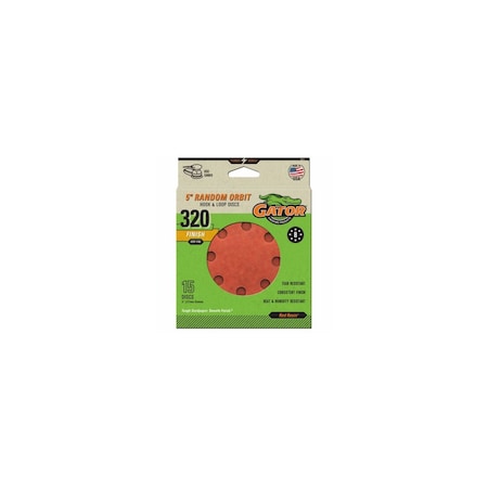 Ali Industries Random Orbit Sanding Discs, 320 Grit, 5 In., 15-Pk. 4377