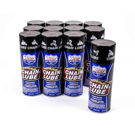 Lucas Oil 10393 SemiSynthetic Chain Lubricant 11 oz Aerosol, 12PK LUC10393-12