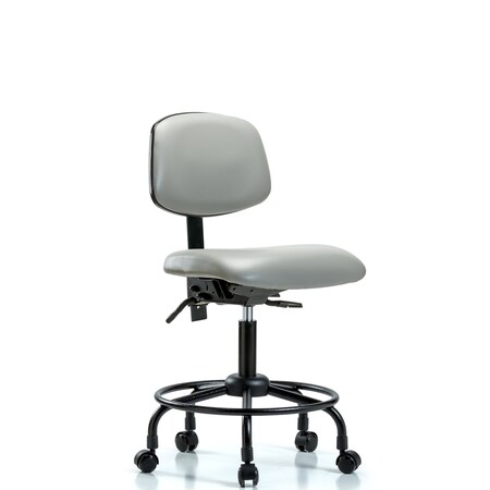 Blue Ridge Ergonomics Desk Chair Desk Chair, RT Casters, Vinyl, Dov, No Arms, 21" to 26" Height, Vinyl, Dove BR-VDHCH-RT-T0-A0-RC-8567