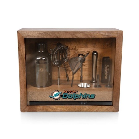 Picnic Time Family Of Brands NFL Miami Dolphins - Old Fashioned Bar Set 861-09-511-177-2