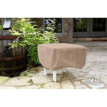 Koverroos Weathermax 26 in. Ottoman-Small Table Cover- Toast - 26 L x 26 W x 16 H in. 46650