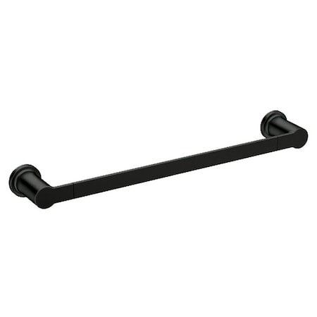 Moen RINZA Series Towel Bar, 24 in L Rod, Zinc, Matte, Wall Mounting Y1124BL