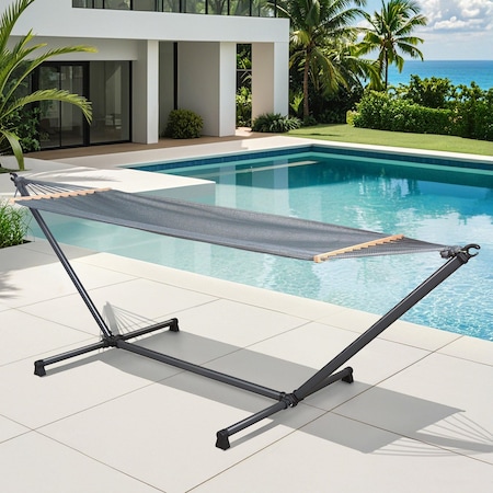 Sunjoy Luxury Portable Outdoor Hammock, Ultra-Light 24.25 lbs, Foldable, 220 lbs Capacity, In/Out Use A216004600