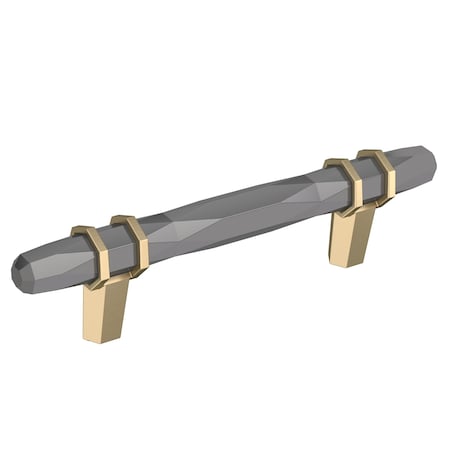 Amerock London 3-3/4 in 96 mm Center-to-Center Black Chrome/Golden Champagne Cabinet Pull BP36648BCRBBZ