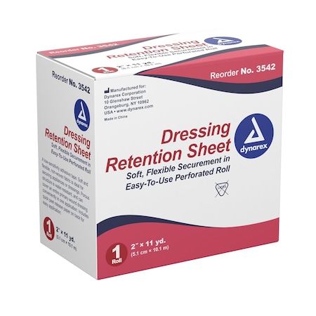 Dynarex Dressing Retention Sheet, Latex Free, 2"x11 Yards, 5PK 3542