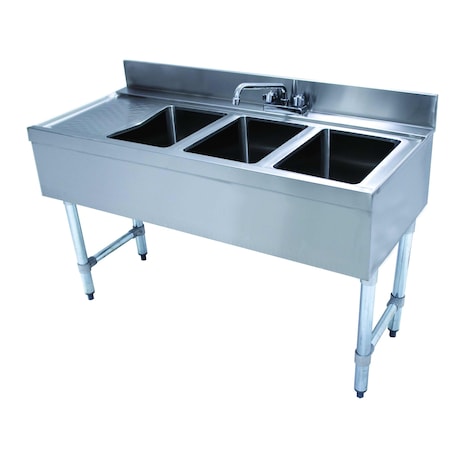 Advance Tabco Underbar Basics Sink Unit 3-compartment 48 in.W x 21 in.D x 33 in.H overall CRB-43R