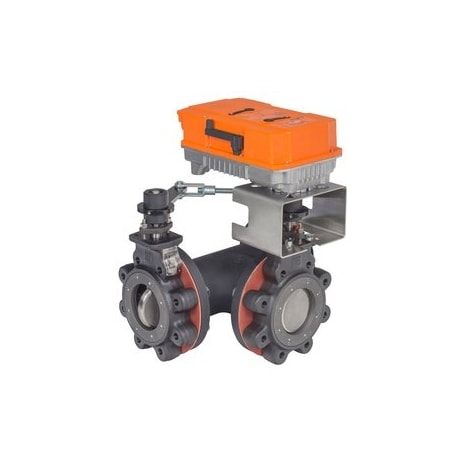 Belimo BFV, 4, 3-way, ANSI Class 150, Cv 451 F7100-150SHP+PRBUP-MFT-T