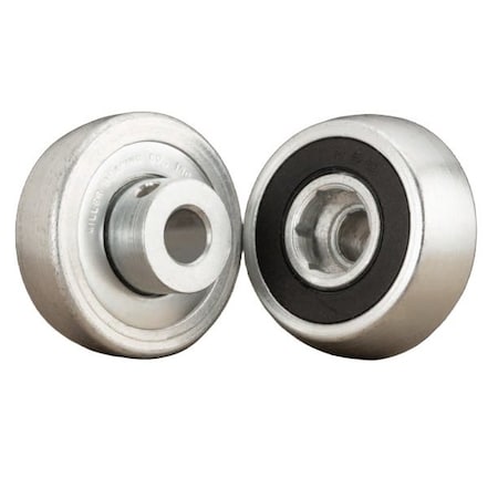 Miller Bearing Conveyor Bearing, Flanged ABEC Precision Heavy Duty, Carbon Steel, 0.4375 in Bore Dia., Hex Bore R-2375-8HC-O