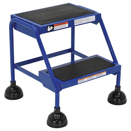 Vestil 18.5 H Steel Commercial Spring Loaded Rolling Ladder, 2 Steps LAD-2-B