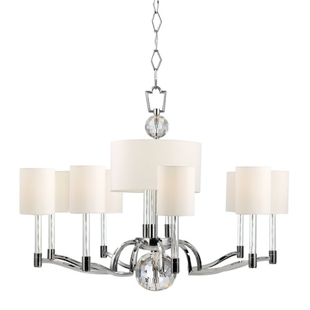 Hudson Valley Lighting Waterloo 12 Light Chandelier 36 In. Polished Nickel 3009-PN