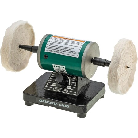 Grizzly 1/4 HP Variable-Speed Mini Benchtop Polisher T32003