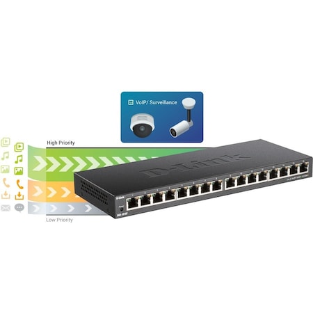 D-Link 16-Port Gigabit Unmanaged Metal Desktop Switch DGS-1016S