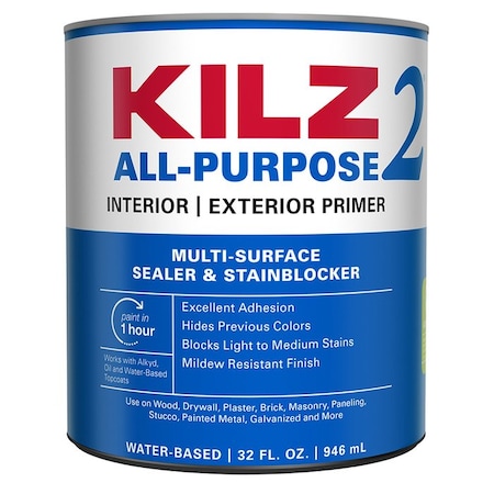 Masterchem 1 Qt 20002 White Kilz 2 All-Purpose Multi-Surface Sealer & Stainblocker Interior & Exterior Primer 20000