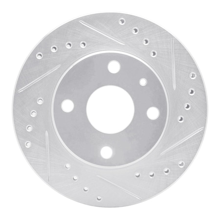 Dynamic Friction Co DFC Brake Rotor - Drilled and Slotted - Silver 631-54001R