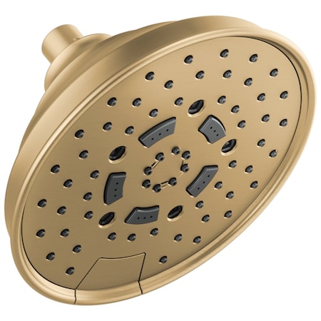 Brizo Essential Shower: 7 Classic Round H2Okinetic Multi-Function Wall Mount Shower Head - 2.5 GPM 87495-GL-2.5