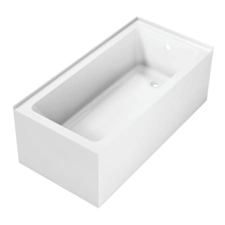 Kingston Brass 60" Acrylic Rectangular 2-Wall Corner Alcove Tub, Right Hand Drain, Glossy White VTAP6030R22TS