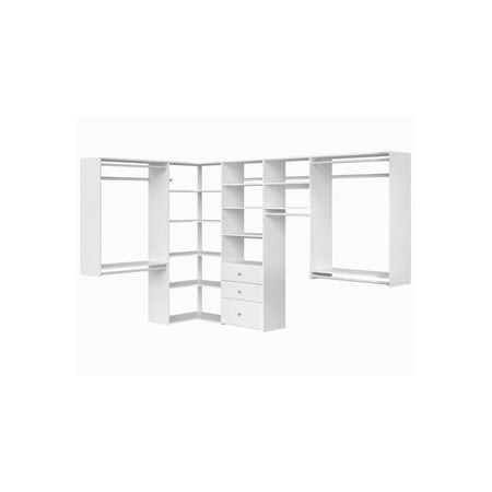 Easy Track Ultimate Corner Closet Organizer Kit, White PH43-WH