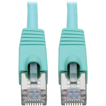 Eaton Tripp Lite Series Cat6a 10G Snagless Shielded STP Ethernet Cable RJ45 M/M, PoE, Aqua, 8 ft. N262-008-AQ