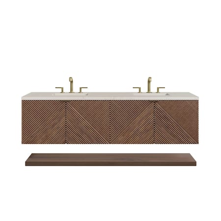James Martin Vanities Marcello 72" Double Vanity, Chestnut, w/ 3 CM Siberian Silestone Top D200-V72-CSN-3SFR