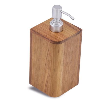 Homeroots Designer Genuine Teak Soap Dispenser 475850