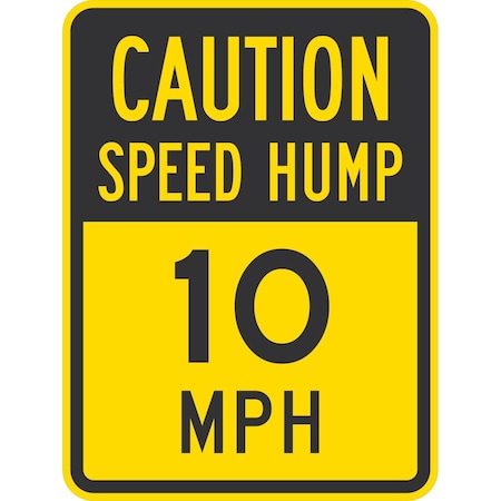 Lyle Speed Hump 10 MPH, 18x24, High Intensity Prismatic, Yellow G-10746-HI_18x24