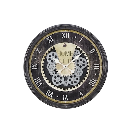 Monarch Specialties Clocks, 20'' Round, Gear Mechanism, Wall Clock, Brown, Transitional I 9062
