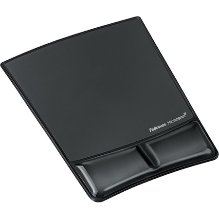 Fellowes Mouse Pad w/Wrist Support, Black, Standard 9182301