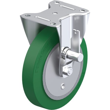 Blickle Rigid PU Wheel Caster, 8", Brake B-GST 200K-TB