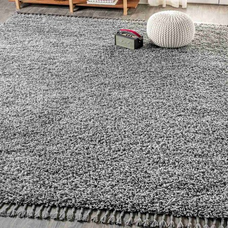 Jonathan Y Mercer Shag Plush Tassel Charcoal 5 ft. x 8 ft. Area Rug MCR100B-5