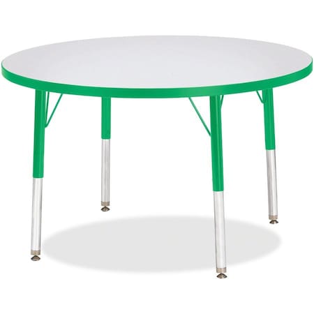 Jonti-Craft Berries Round Activity Table, 36 in. Diameter, E-height, Freckled Gray/Green/Gray 6488JCE119